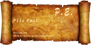 Pilz Emil névjegykártya